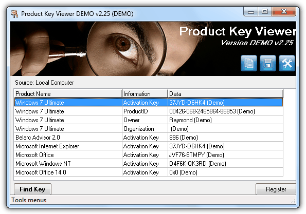 recover keys license key